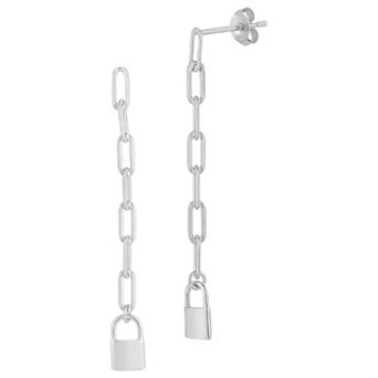Sunkissed Sterling Lock Drop Earrings