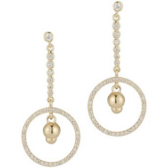 Sunkissed Sterling Cubic Zirconia Circle Drop Earring