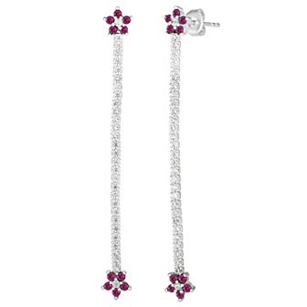 Sunkissed Sterling Cubic Zirconia Flower Drop Earrings