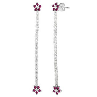 Sunkissed Sterling Cubic Zirconia Flower Drop Earrings
