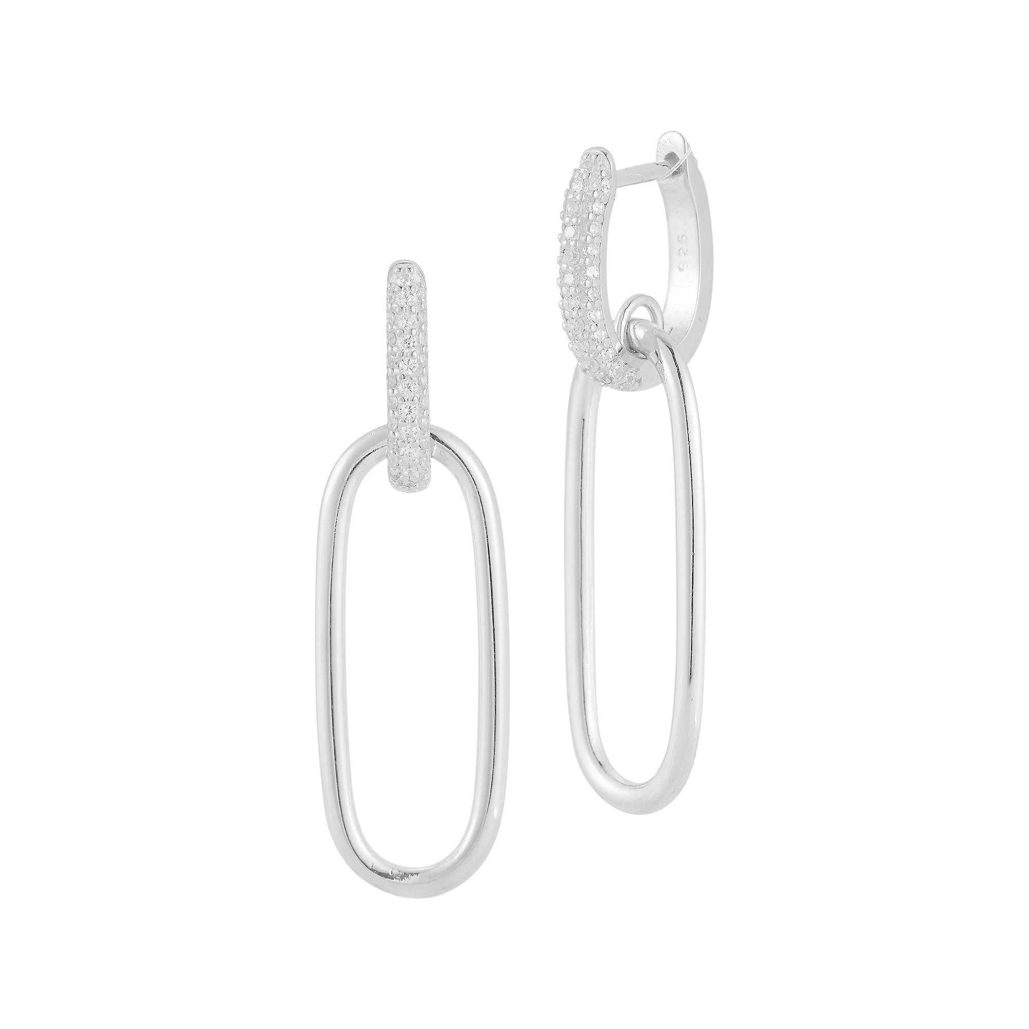 Sunkissed Sterling Cubic Zirconia Open Drop Earrings, Womens, Silver Tone