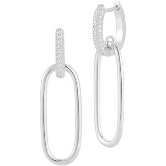 Sunkissed Sterling Cubic Zirconia Open Drop Earrings