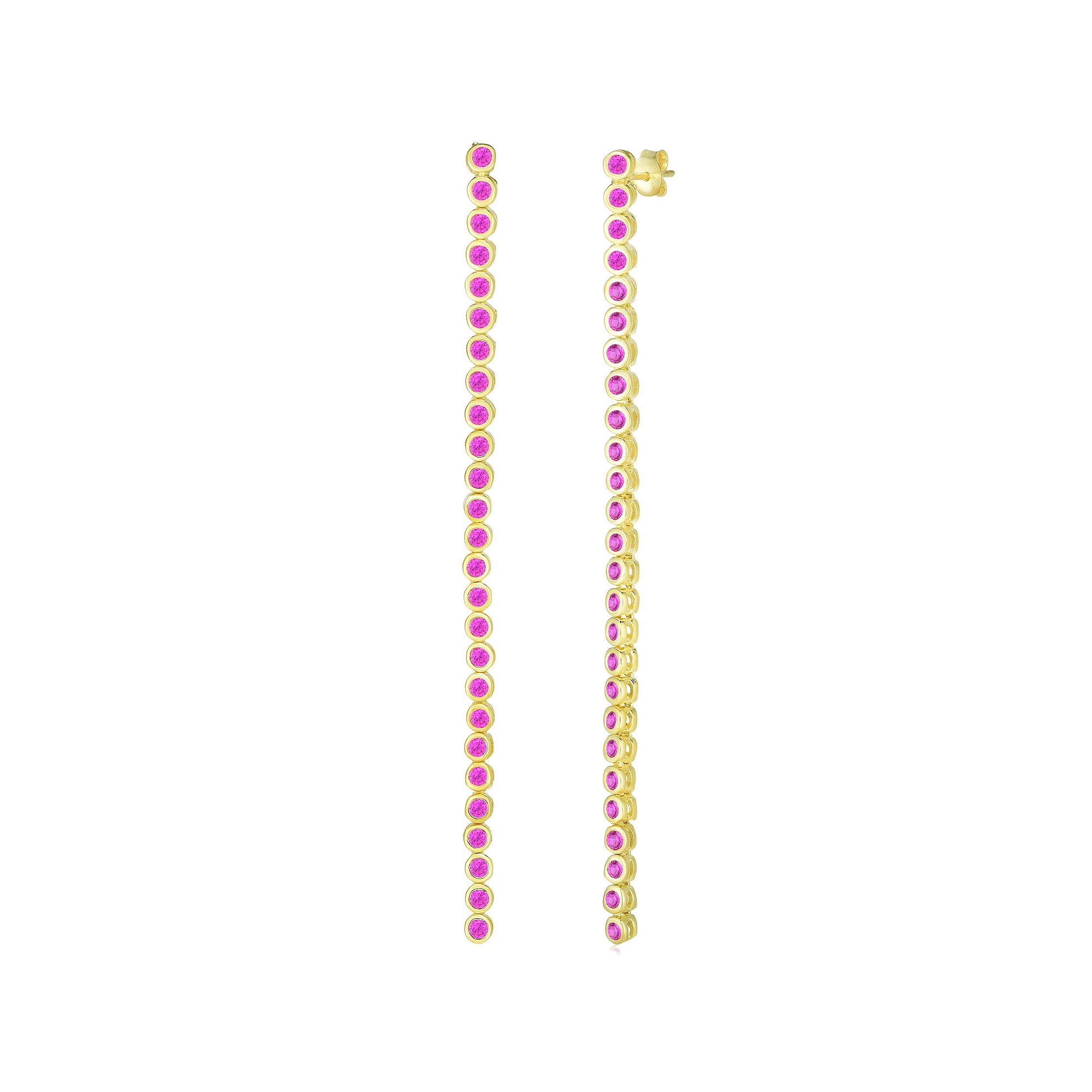Sunkissed Sterling Cubic Zirconia Long Drop Earrings, Womens, Gold Tone Pi