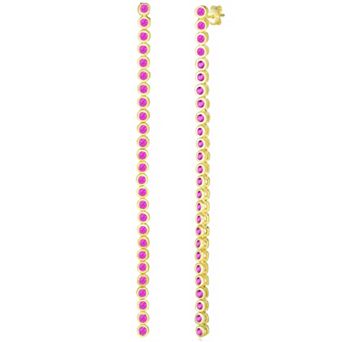 Sunkissed Sterling Cubic Zirconia Long Drop Earrings