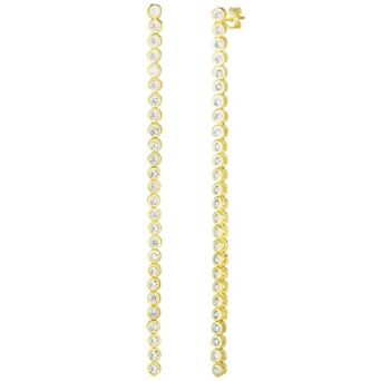 Sunkissed Sterling Cubic Zirconia Long Drop Earrings