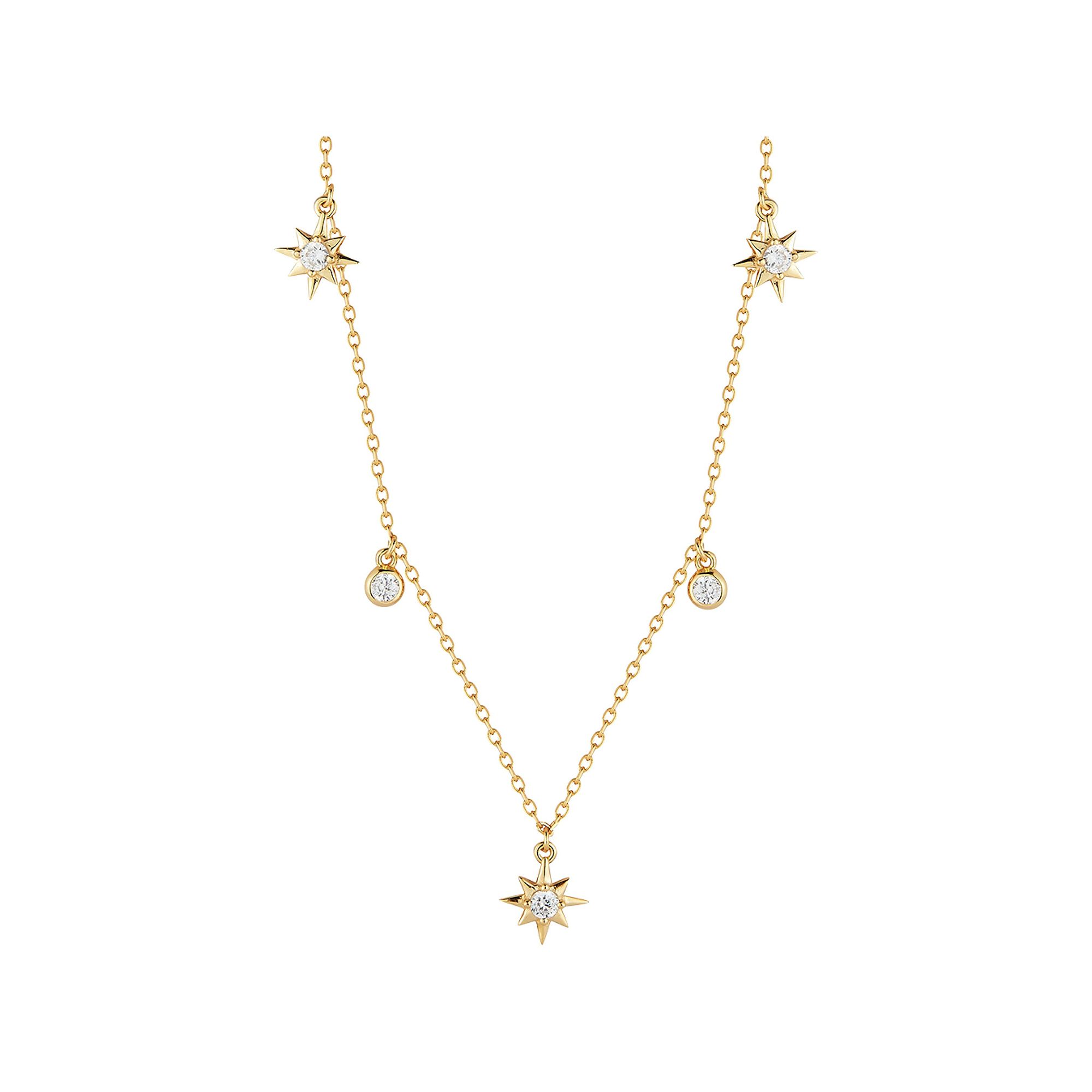 Sunkissed Sterling Cubic Zirconia Tri North Star Necklace, Womens, Size: 