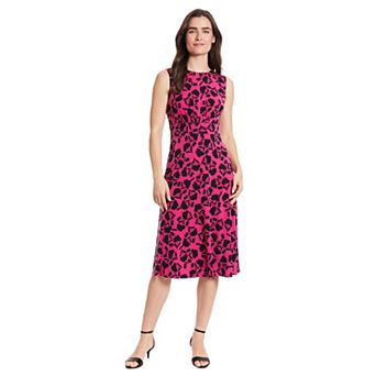 Women's London Times Floral Inset Waist Midi Dress