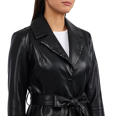 Women's Badgley Mischka Villy Faux Leather Trench Coat
