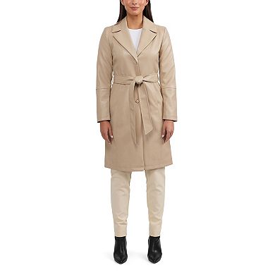 Women's Badgley Mischka Villy Faux Leather Trench Coat