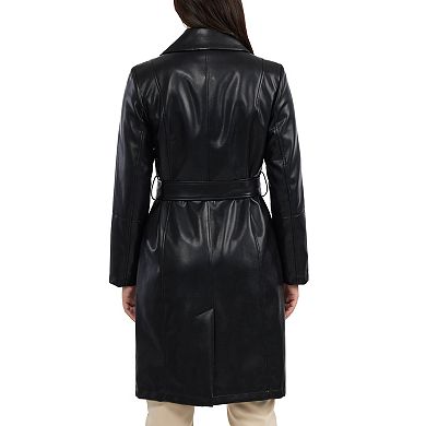 Women's Badgley Mischka Villy Faux Leather Trench Coat