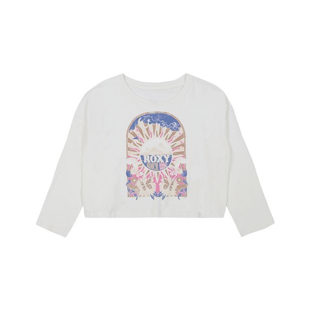 Roxy Girls' Long Sleeve T-Shirt - Cotton Casual Crewneck Tee With Roxy Graphic