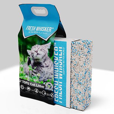 FreshWhisker Cat Litter, Odor Free & Flushable Clumping Tofu Kitty Litter Products for Cat