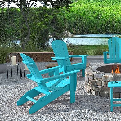 ResinTEAK Folding Adirondack Chair, 21 In Wide Seat, Up to 350lbs for Patio, New Heritage Collection