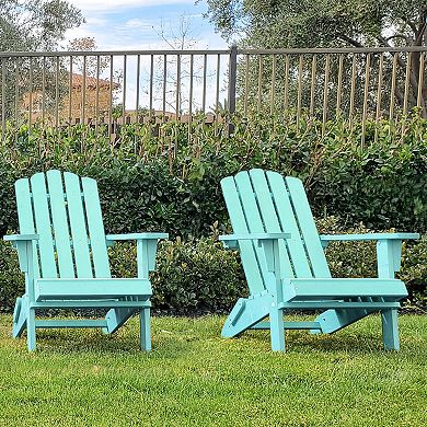 PolyTEAK Classic Folding Adirondack Chair, Up to 300 lbs, Outdoor Patio Furniture for Patio & Garden