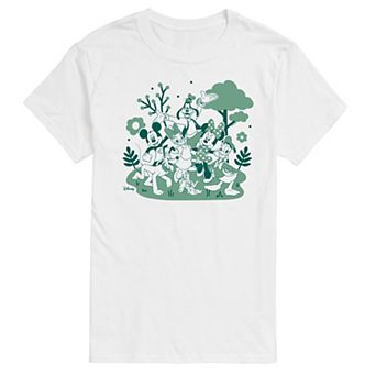 Disney's Mickey Mouse & Friends Men's Green Character Group Graphic Tee