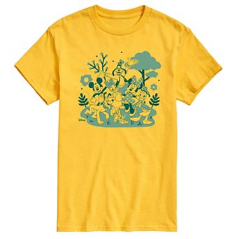 Disney's Mickey Mouse & Friends Men's Green Character Group Graphic Tee