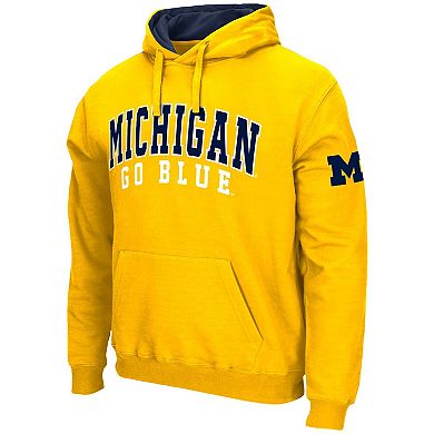 Men's Colosseum Maize Michigan Wolverines Double Arch Pullover Hoodie