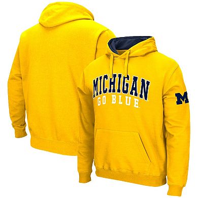Men's Colosseum Maize Michigan Wolverines Double Arch Pullover Hoodie