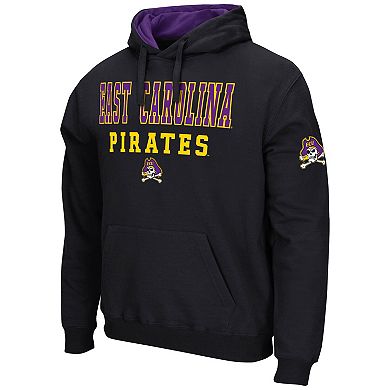 Men's Colosseum Black ECU Pirates Sunrise Pullover Hoodie