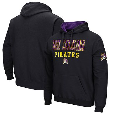 Men's Colosseum Black ECU Pirates Sunrise Pullover Hoodie