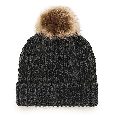 Women's '47 Black Miami Heat Meeko Cuffed Knit Hat with Pom