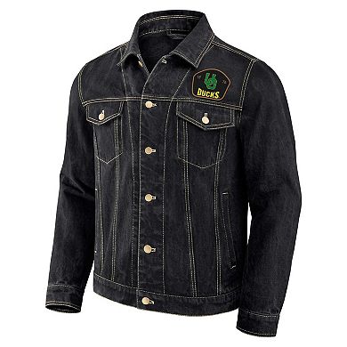 Men's Darius Rucker Collection by Fanatics Black Oregon Ducks Button-Up Denim Jacket