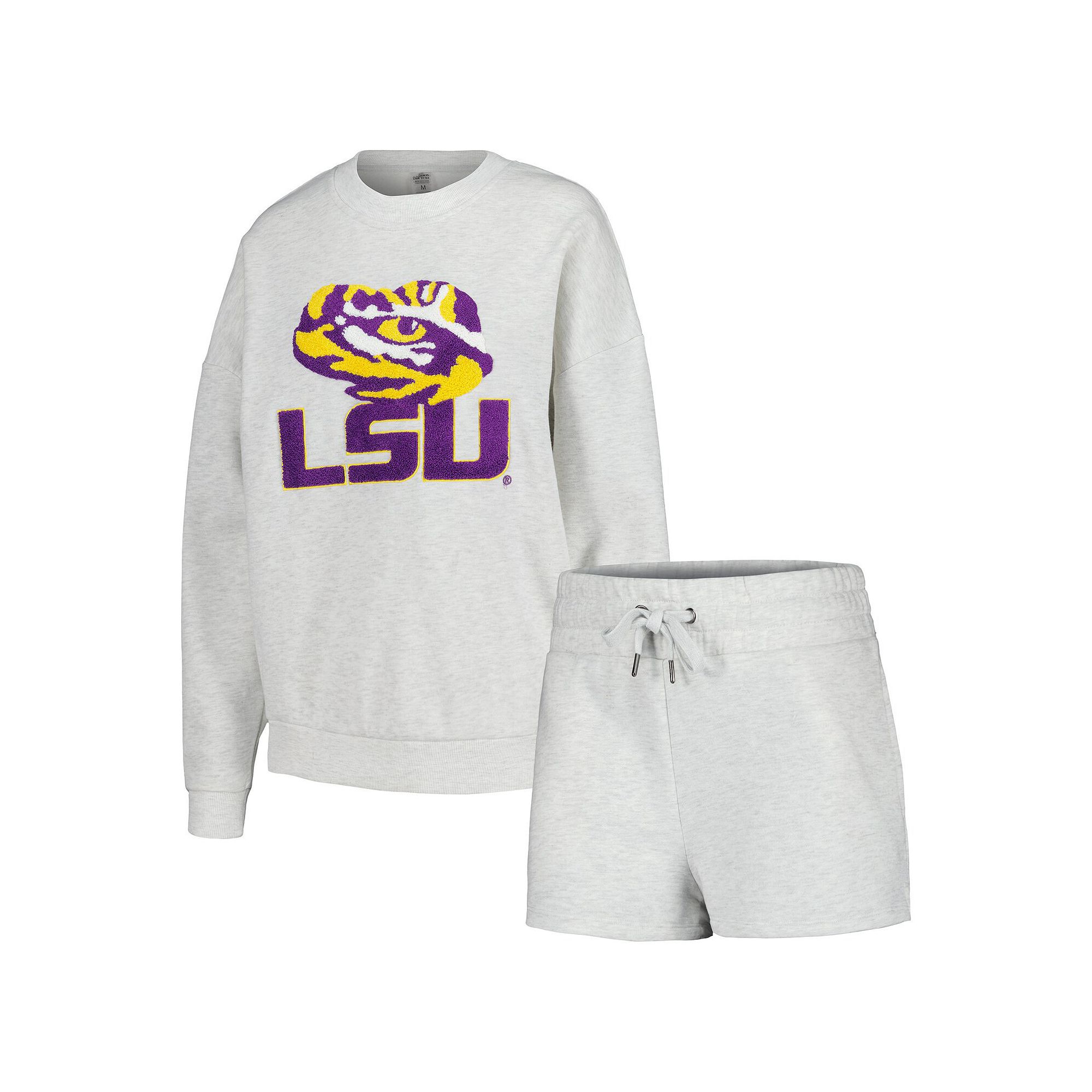 Womens Gameday Couture Ash LSU Tigers Team Effort Pullover Sweatshirt & Sh