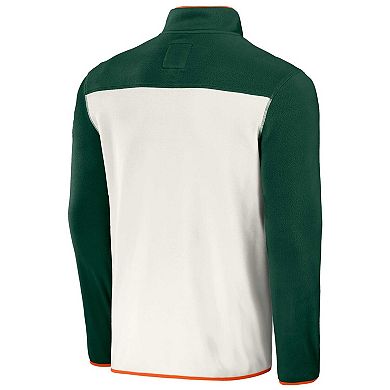 Men's Darius Rucker Collection by Fanatics Forest Green/White Miami Hurricanes Micro Fleece Half-Snap Jacket