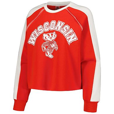 Women's Gameday Couture Red Wisconsin Badgers Blindside RaglanÂ Cropped Pullover Sweatshirt