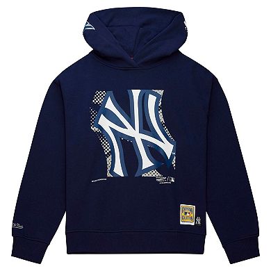Women's Mitchell & Ness Navy New York Yankees Cooperstown Collection Big Face 7.0 Pullover Hoodie