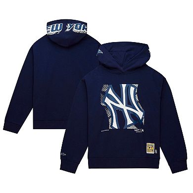 Women's Mitchell & Ness Navy New York Yankees Cooperstown Collection Big Face 7.0 Pullover Hoodie