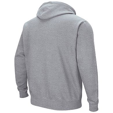 Men's Colosseum Heather Gray Nebraska Huskers Arch & Logo 3.0 Pullover Hoodie