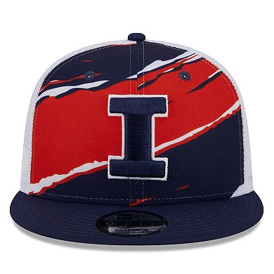 Men's New Era Navy Illinois Fighting Illini Tear Trucker 9FIFTY Snapback Hat