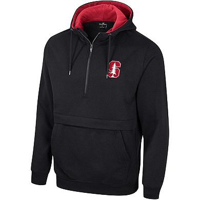 Men's Colosseum Black Stanford Cardinal Half-Zip Hoodie