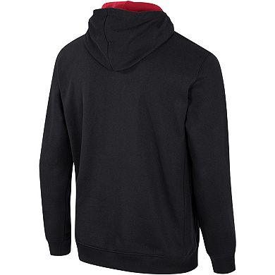 Men's Colosseum Black Stanford Cardinal Half-Zip Hoodie