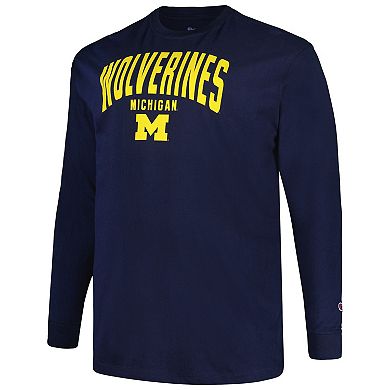 University of Michigan Wolverines Arch Logo Water Polo Long Sleeve - Navy