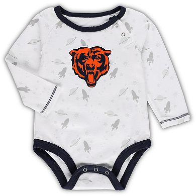 Newborn & Infant White/Navy Chicago Bears Dream Team Bodysuit Pants & Hat Set