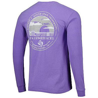 Men's Purple Stephen F Austin Lumberjacks Circle Campus Scene Long Sleeve T-Shirt