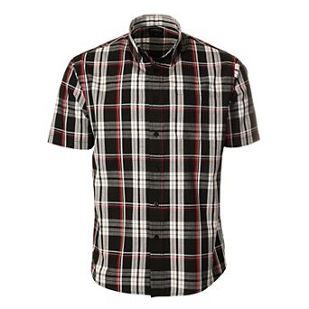 Gioberti Men's Plaid Short Sleeve Shirt