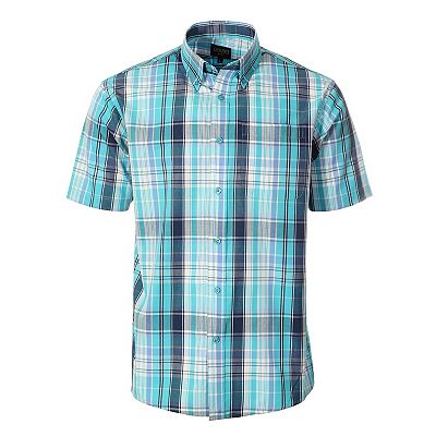 mens short sleeve plaid dress shirts Men's Wrinkle Resist Short Sleeve Western Snap Plaid Shirt | SALE