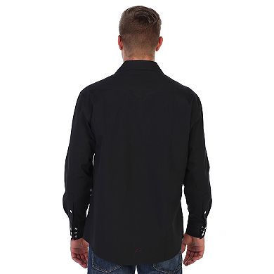 Gioberti Men’s Solid Long Sleeve Western Shirt With Pearl Snap-on Buttons