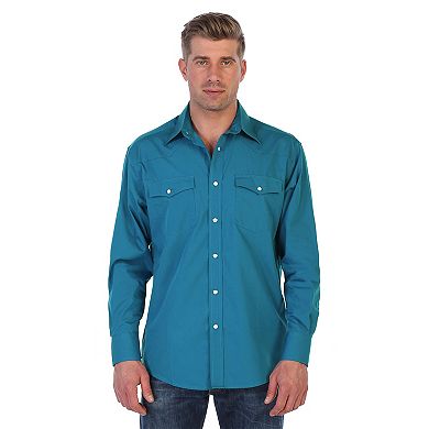 Gioberti Men’s Solid Long Sleeve Western Shirt With Pearl Snap-on Buttons