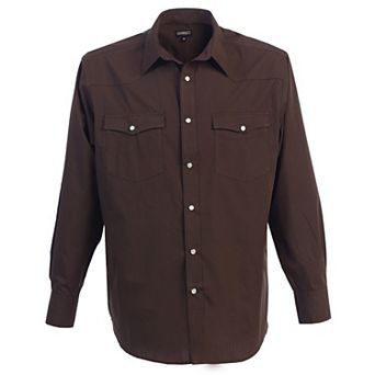 Gioberti Men's Solid Long Sleeve Western Shirt With Pearl Snap-on Buttons