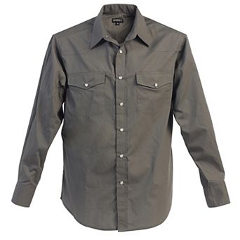 Gioberti Men's Solid Long Sleeve Western Shirt With Pearl Snap-on Buttons