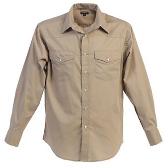 Gioberti Men's Solid Long Sleeve Western Shirt With Pearl Snap-on Buttons