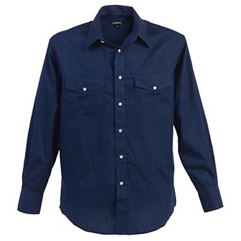 Gioberti Men's Solid Long Sleeve Western Shirt With Pearl Snap-on Buttons