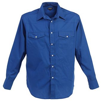 Gioberti Men's Solid Long Sleeve Western Shirt With Pearl Snap-on Buttons
