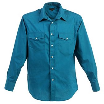 Gioberti Men's Solid Long Sleeve Western Shirt With Pearl Snap-on Buttons