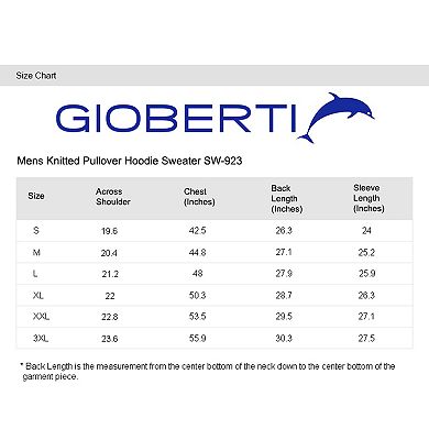 Gioberti Men's Knitted Pullover Hoodie Sweater With Soft Velvet Underlining
