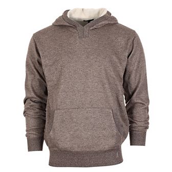 Gioberti Men's Knitted Pullover Hoodie Sweater With Soft Velvet Underlining